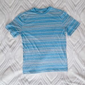 Wonder Nation Light Blue and Gray Striped Tee